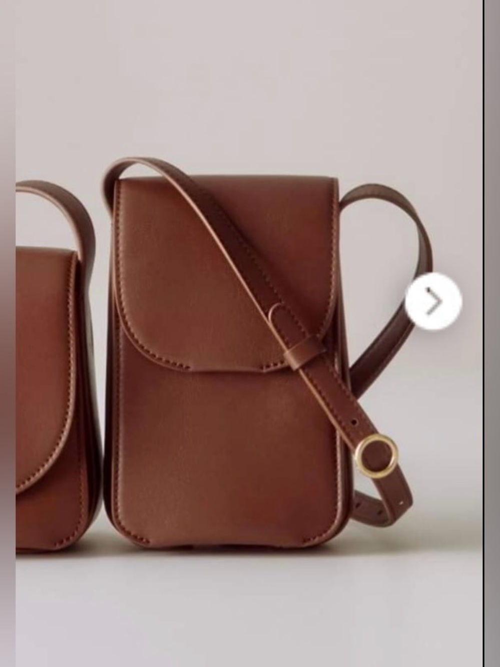 LIKE NEW Cuyana Concertina Phone Bag in Black Dark Chestnut Smooth Leather